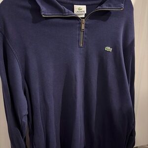 Lacoste Men's Dark Blue Zip-Up Sweater